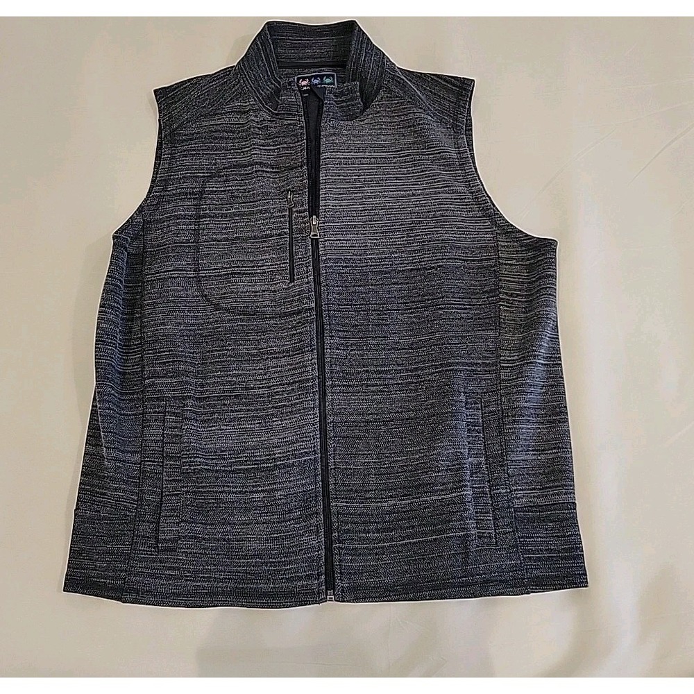 Charleston Threads‎ Mens Full Zip Navy Sweater Vest Sleeveless Size Large